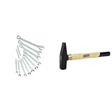 Brüder Mannesmann Ringschlüsselsatz + Schlosserhammer, 12-tlg., 6-22 mm, CV,...