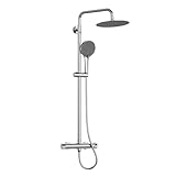 Duschsystem mit Thermostat, Wassersparendes Duschset mit 25cm Rund Regendusche,...