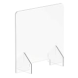 hjh OFFICE 830031 Spuckwand Thekenaufsatz CLEANUP II 65x65 Acrylglas Transparent...