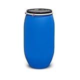 AGROHIT Weithalsfass 220 l, Sauerkrautfass mit Deckel, Regenfass, Deckelfass...