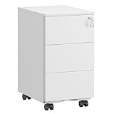 SONGMICS Schubladenschrank, Rollcontainer, mobiler Aktenschrank, Metallschrank,...