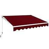 COSTWAY Gelenkarmmarkise Markise, 300 x 250cm Terrassenmarkise mit Alu-Rahmen &...