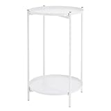 Meinposten Beistelltisch rund Couchtisch Telefontisch 28x48 cm schwarz Creme...