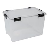 Kreher® Wasserdichte Aufbewahrungsbox mit Deckel, Lagerbox 70 Liter...