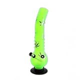 Budawi® Acrylbong Hanfblatt neongrün Höhe 30 cm mit Schraub Kopf und Chillum