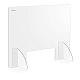 Uniprodo UNI-PPG01 Spuckschutz 95 x 65 cm Acrylglas transparent Durchreiche 45 x...