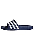 adidas Unisex Adilette Aqua Slides, Dark Blue / Cloud White / Dark Blue,40.5 EU