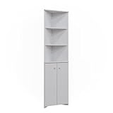 Vicco Badschrank Fynn, Weiß, 35.6 x 175 cm Eckschrank mit 2 Türen