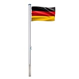 YRHome Aluminium Fahnenmast Stabil 6,5m inkl Deutschlandfahne 150 * 80cm,...