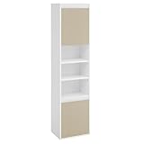 VASAGLE Badezimmerschrank, hoher Badschrank hängend, Türen mit Verstellbarer...