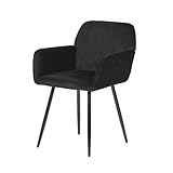 EGGREE Esszimmerstühle 1er Set Samt Stühle mit Armlehnen Gepolsterte...