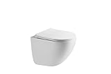 HOGART Wand WC mit Soft-Close Toilettensitz und Leistungsstarkem Spülrandlos...