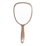 PARSA BEAUTY Handspiegel oval 14,5 x 11,5 cm (Champagner) – Handspiegel mit...