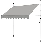 Yaheetech Klemmmarkise 250cm Breit, Balkonmarkise mit Handkurbel ohne Bohren,...
