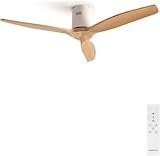 CREATE / WINDCALM/Deckenventilator Weiß Hellesholzflügel mit Fernbedienung /...