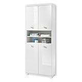 POOL Badezimmer Hochschrank in Weiß - Moderner Badezimmerschrank Bad Schrank...