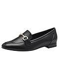 MARCO TOZZI Damen Loafer mit Absatz Elegant Vegan, Schwarz (Black Gold), 38 EU