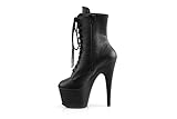 Pleaser ADORE-1020, Damen Halbschaft Stiefel, Schwarz (Schwarz (Blk Faux...