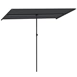 Outsunny Sonnenschirm 180 Grad drehbar Höhenverstellbar Gartenschirm mit...