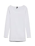 VERO MODA Damen Vmmaxi My Soft Long U-neck Noos' Langarmshirt, WeiÃƒŸ (Bright...