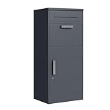 DEGAMO Paketbox Briefkasten BREMEN 50x38x112cm, Stahl anthrazit RAL 7016,...