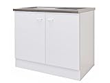 Flex-Well Smart Möbel Spülenunterschrank mit Arbeitsplatte & Spüle - 100 cm...