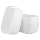 PUCSIQ 6 Stück Groß Aufbewahrungsbox Weiß,30.5 x 20.5 x 12 cm Körbe...