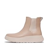 Fitflop Damen F-Mode Leather Flatform Chelsea Boots Stiefel, Beige (Classic...