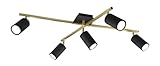 Trio Leuchten Deckenleuchte Marley 612400580, Metall Schwarz matt/Messing, exkl....