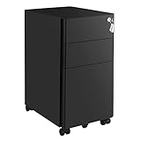 SONGMICS Rollcontainer, Aktenschrank, Büroschrank mit Rollen, Schreibtisch,...
