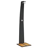 vidaXL Gartendusche, Outdoor Dusche mit Lattenboden Stahlrahmen, Terrassendusche...