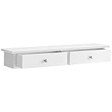 SONGMICS Wandregal, Schweberegal mit 2 Schubladen, bis 15 kg belastbar, 15 x 65...