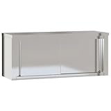 vidaXL Küche Wandschrank, Küchenschrank mit Schiebetüren Wandmontage, Gastro...