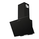 FIREGAS Dunstabzugshaube 60cm - Kopffreie Schräghaube mit LED-Beleuchtung, 3...