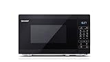 SHARP YC-MG02E-B Mikrowelle mit Grill (800 W, 20 L, 11 Leistungsstufen,...