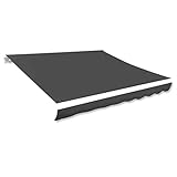 AUVYI Markisenbespannung Canvas Anthrazit 3x2,5 m Markisen Ersatzstoff...