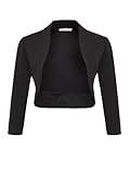 Damen Bolero Festlich Strickjacke Elegant Schulterjacke 3/4 Ärmel Kurz Top...