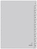 Kangaro Karton-Register DIN A4 Zahlen 1-10. 180 g/m² recycelter Grau FSC Karton...