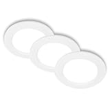 BRILONER - 3er Set LED Einbaustrahler 230V flach, neutralweißes Licht, je 6W...