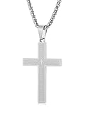Aretas Silber Kreuz Halskette für Herren Jungen Kinder Cross Necklace Chain Men...