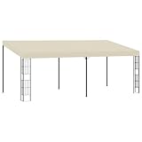 Wand-Pavillon 3x6 m Creme Stoff, Stahlrahmen mit PA-Beschichtung, Sonnenschutz...