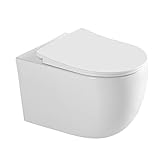 Hänge WC Spülrandlos WC Set aus Keramik-Hängetoilette mit Softclose...