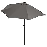 Sekey Halbrundschirm 270 cm mit Kurbel | UV 50+ Balkonschirm für Terrasse &...