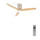 CREATE / WINDCALM/Deckenventilator Nickel Naturholzflügel mit Beleuchtung und...