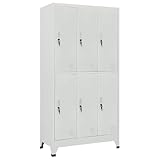 vidaXL Schließfachschrank Grau Umkleideschrank Wertfachschrank Metallspind