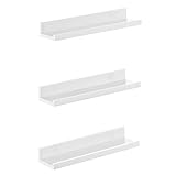 SONGMICS Wandregal, Schweberegal, 3er Set, 10 x 38 cm, Wandboard für...