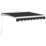 Outsunny Gelenkarmmarkise 2,5 x 2 m Elektrische Markise mit Handkurbel,...