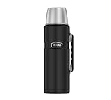 THERMOS STAINLESS KING Thermosflasche schwarz matt 1,20l - Edelstahl, absolut...