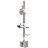 Yaheetech Kratzbaum Deckenhoch XXL, Höhenverstellbar 226-265 cm, Moderner...