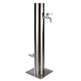 UPP Wasserzapfsäule aus rostfreiem Edelstahl inklusive 2 Auslaufhähnen,...